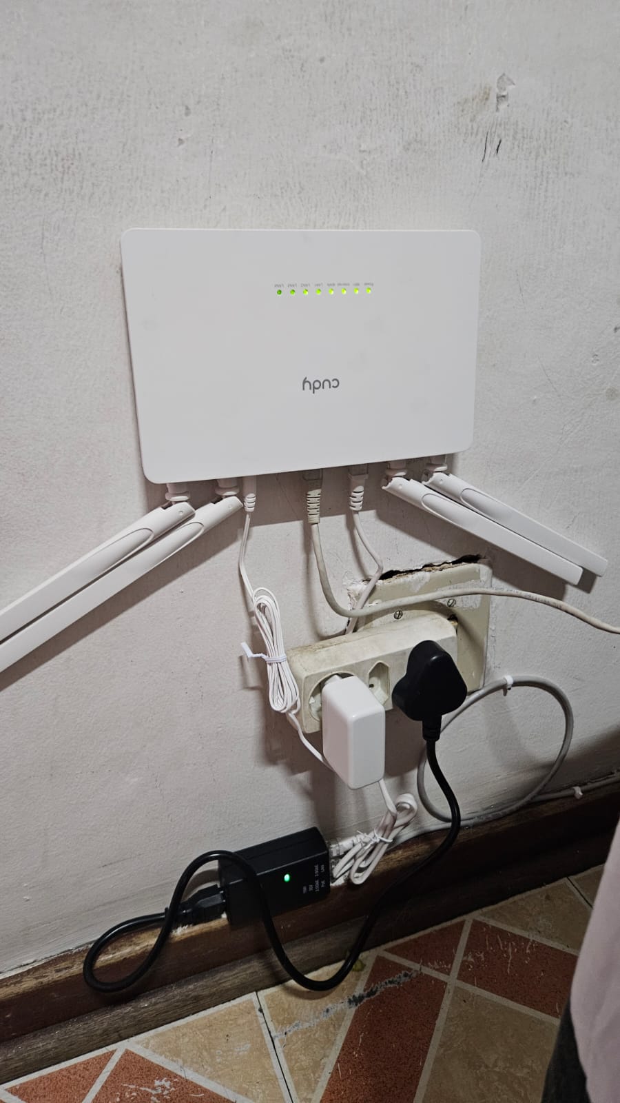 A completed customer router installation